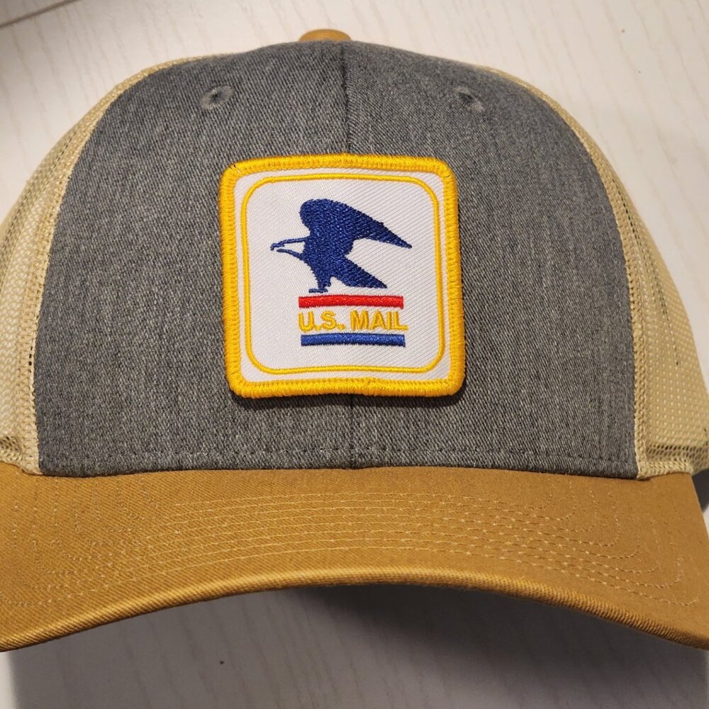 U.S. MAIL Heather Grey/Birch/Amber Gold Mesh Low Profile Snapback Trucker Hat